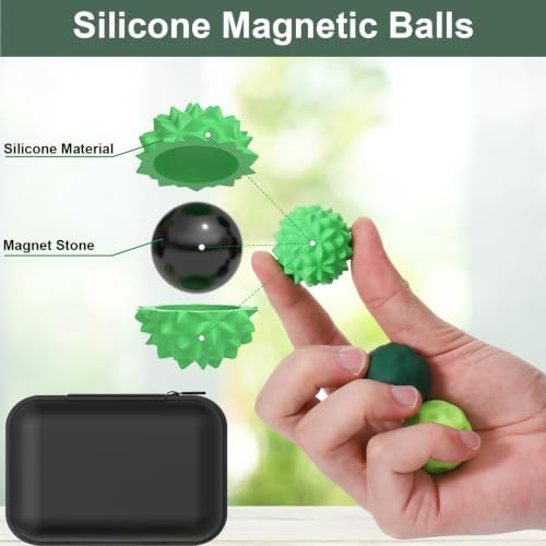 BUSOHA Silicone Magnetic Fidget Balls - 8 Pack Fidget Toys for Adult