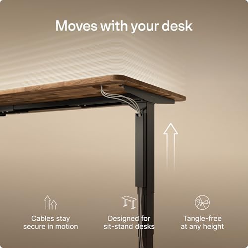 Desktronic Magnetic Cable Management Tray — No Drill Under Desk Cord Organizer, Holds 10 Cables, Reinforced Steel Cable Holder for Home Office, Gaming Setup & Sit-Stand Desks