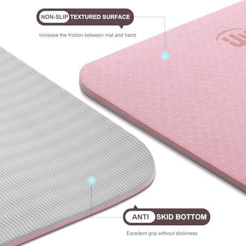 UMINEUX Yoga Mat Extra Thick 1/3'' & 2/5" Non Slip Yoga Mats for Women Eco Friendly TPE Fitness Exercise Mat with Carrying Sling & Storage Bag