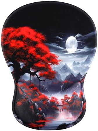 Ergonomic Mouse Pad with Wrist Rest - Gel Wrist Support Mousepad with Non-Slip PU Base for Computer, Laptop, Office & Home