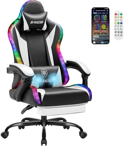 Homall Ergonomic Gaming Chair, High-Back Racing Style PC Chair, White