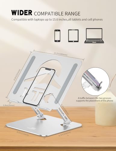 Z-Shaped Laptop Stand for Desk Fits 10"-16" Notebook, Silver