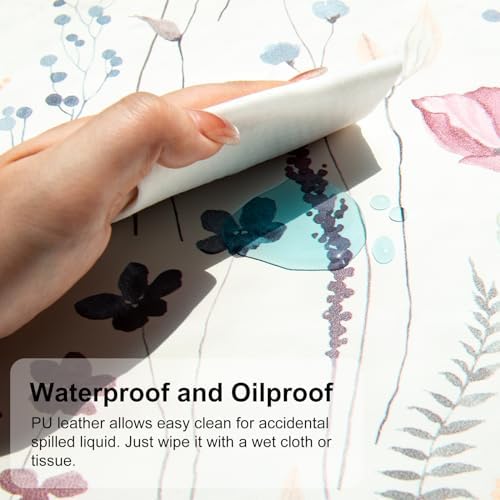 QiyI PU Leather Large Mouse Pad, Office Decor, 31.5" x 15.7", Wildflowers