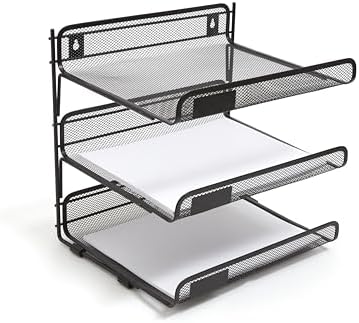 TRU RED Wire Mesh File Organizer, 3-Compartment, Vertical