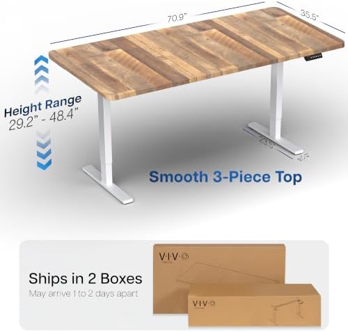 VIVO Reclaimed Wood 71 x 36 in Standing Desk, DESK-KIT-1W7P-36