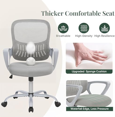 Home Office Desk Chair, Lumbar Support, Mesh Back Computer Chair