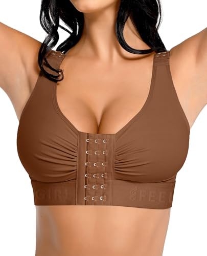 FeelinGirl Post Surgery Compression Bra for Women's Front Closure Bra