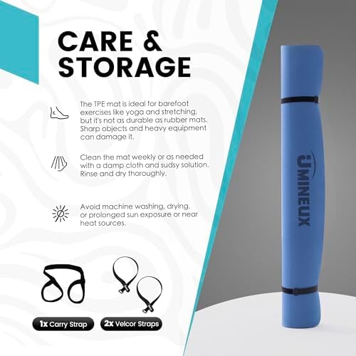 UMINEUX Large Yoga Mat for Men and Women 1/4 & 2/5 Inch Extra Thick TPE Fitness Mat for Home Gym Workout, Non-Slip, Eco Friendly Exercise Mat for Yoga, Pilates, Stretching, Meditation