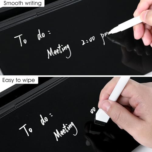 Varhomax Glass Desk Whiteboard Gray with Calculator