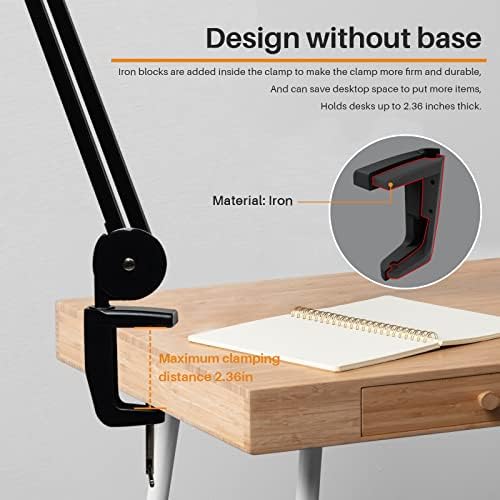 23-Inch LED Task Lamp with Clamp, 24W 2200LM, Black