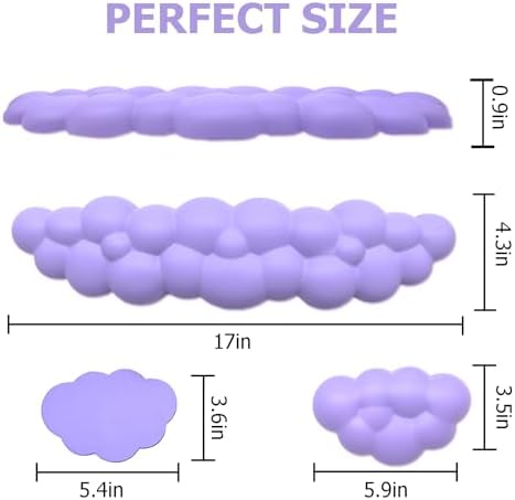 Cloud Wrist Rest Keyboard, Ergonomic Office Keyboard Wrist Rest, Purple