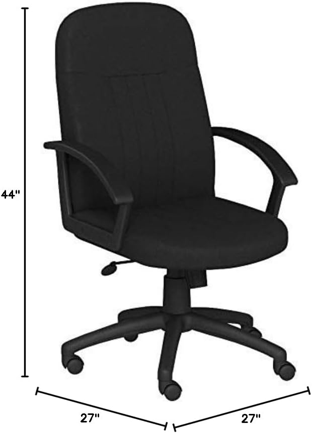 Boss Office Products Mid Back Fabric Managers Chair in Black, Black/Black (B8306-BK)