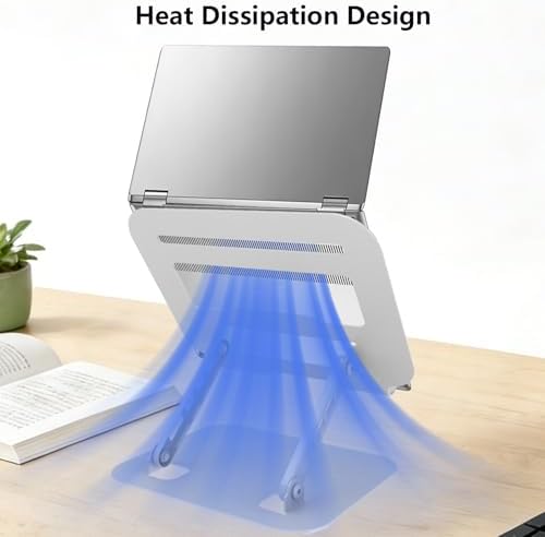 Adjustable Laptop Stand Computer Riser for Desk, Silver