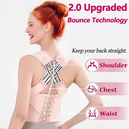 2.0 Upgraded Posture Corrector for Women and Men - Back Brace Shoulder Straightener, Adjustable Back Support, Scoliosis, Hunchback, Hump, Thoracic, Spine Corrector