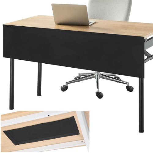 MABOZOO 60" Under Desk Privacy Panel and 28" Cable Management Net - 2pcs, Cord Organizer and Skirt for Home Office or Standing Workstation
