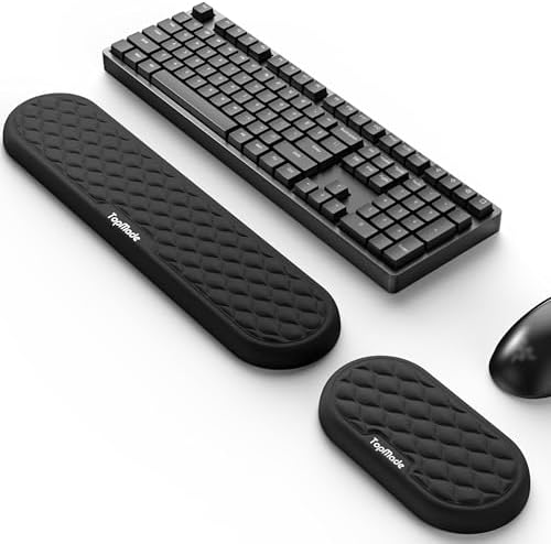 Ergonomic Wrist Rest, Full-Size Keyboard & Mouse Wrist Support Pad, Black
