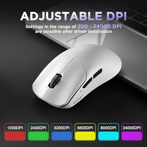 Zero1 Pro Wireless Gaming Mouse,24K DPI White Mouse