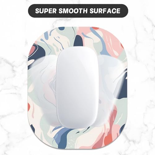 Small Mouse Pad, 6 x 7 Inch, Oval Mini Mouse Pad with Non-Slip Rubber Base for Laptop Wireless Mouse Keyboard Tray Mousepad, Patterns of Rivers