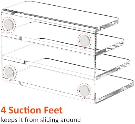 FUCDTEFC Mail Organizer Countertop, 3 Section Clear Acrylic Small File Holders Letter Organizer for Desk, Modern Filing Accessories for Document, Office, Home, School