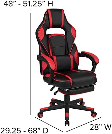Flash Furniture Reclining Ergonomic Gaming Chair, Red