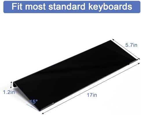 Black Acrylic Tilted Computer Keyboard Holder for Ergonomic Typing