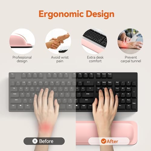 TECKNET Wrist Rest for Computer Keyboard Ergonomic, 1 in Thick, 17x3.3 in