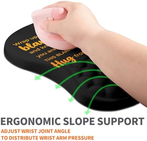 Ergonomic Joint Wrist Support Mouse Pad with Memory Foam Cushion Massage Bump, Carpal Tunnel Pain Relief Mousepad Slope Design for Wrist Rest, 11.8x7.9 in, Hug You and Me