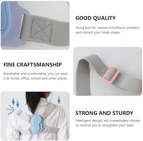 SECFOU Adjustable Posture Corrector Back Support Trainer with Vibration Reminder for Students Posture Correction in Blue