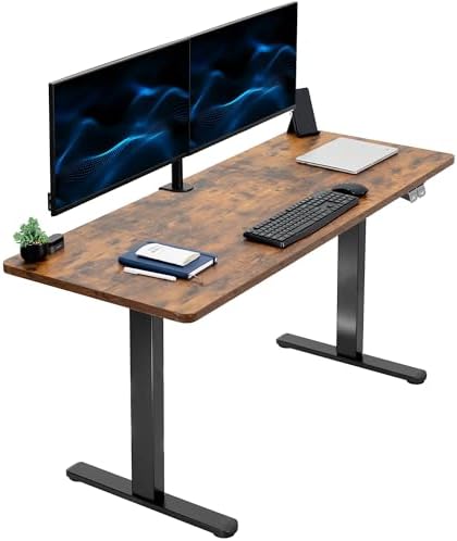 VIVO Rustic Vintage Brown 60 x 24 in Standing Desk, DESK-KIT-B06N