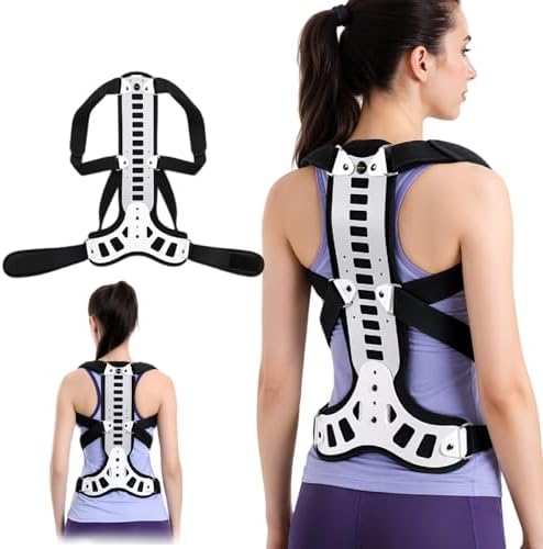 Adjustable Spine Posture Corrector for Back Support,2026 New Full Scoliosis Back Brace Posture Corrector for Kyphosis and Vertebral Compression Fracture Men and Women (Black, Large)