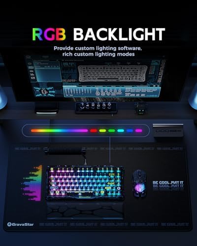 GravaStar Mercury K1 Lite 75% Wireless Mechanical Gaming Keyboard RGB