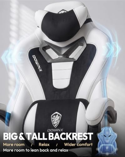Dowinx Big and Tall Gaming Chair for Adults with Footrest, Massage Lumbar