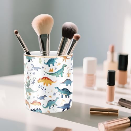 Pen Holder, Pencil Cup for Desk, Cute Makeup Brush Holder, Durable Ceramic Organizer Decor for Room, Office, Classroom, Cute Dinosaur Pattern