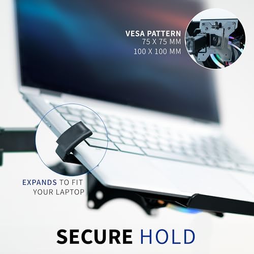 VIVO Black Laptop Tray with RGB Fan for 12-15.6 in Devices, STAND-LAP5F