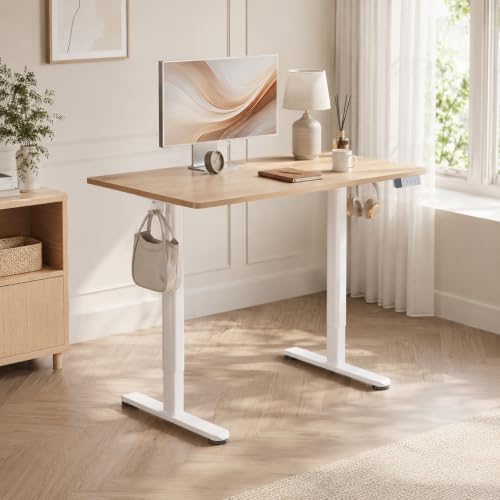 Claiks Electric Standing Desk 48x24 Inch Adjustable Desk, Nature