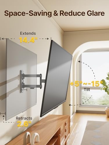 monTEK Full Motion TV Wall Mount for 13-55 Inch TVs up to 55 lb