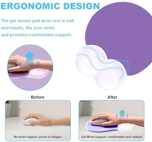Ergonomic Gel Mouse Pad with Wrist Support, Clear Cooling Gel Wrist Pad