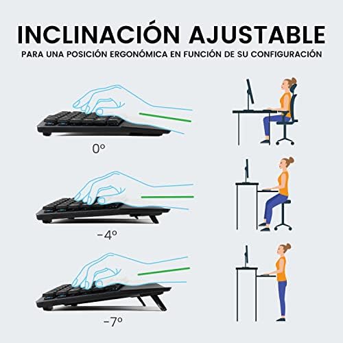 Perixx PERIBOARD-535BL ES Teclado dividido mecánico ergonómico con Cable - nterruptores Clicky Azules de Bajo perfil - Teclas programables - Compatible con Windows y Mac OS X - Tecla