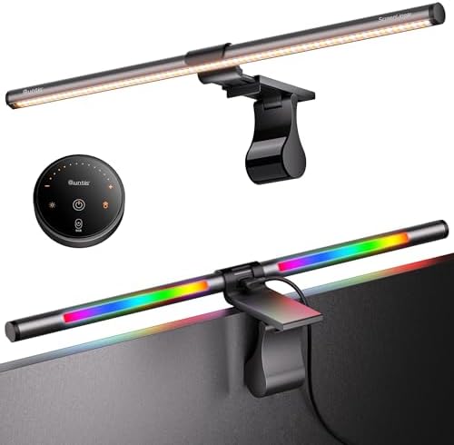 Quntis RGB Monitor Light Bar with Remote, Flat Curved & Ultrawide Fits