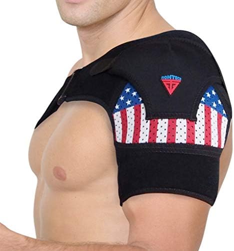 FIGHTECH Shoulder Brace for Men and Women | Compression Support for Torn Rotator Cuff and Other Shoulder Injuries | Left or Right Arm (USA, Large/X-Large)