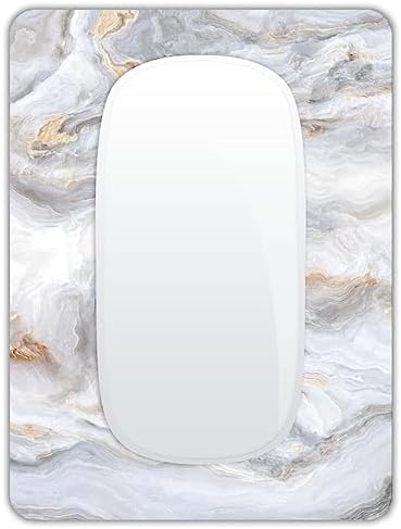 Small Mouse Pad, Mini Mouse Pad 6 X 8 Inch with Non-Slip Rubber Base for Keyboard Tray Laptops Wireless Mouse Home Office Travel, Washable & Portable (Light Colored Marble)