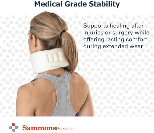 Sammons Preston Universal Contour Cervical Brace,Adjustable Hook and Loop Closure,For Neck Strain,Injury,or Post-Op Surgery,Relieves Neck Pain and Spine Pressure,Cream Color,2” High,(Pack of 2)