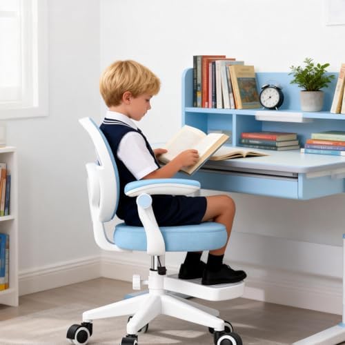 Ergonomic Kids Desk Chair 4-12, Adjust Height Children Study Computer Chair