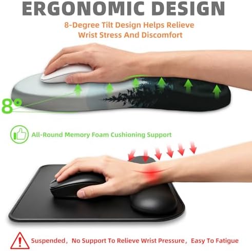 Ergonomic Mouse Pad Wrist Support for Carpal Tunnel Pain Relief