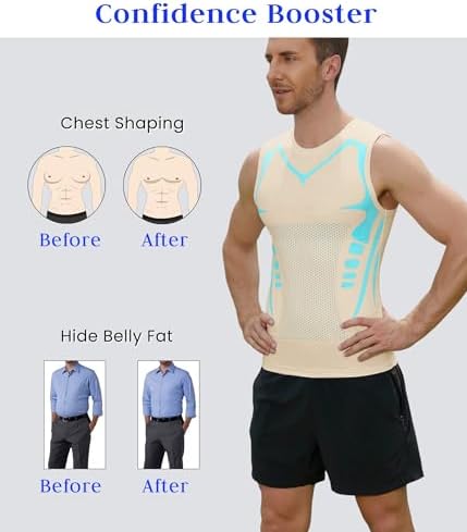 Compression Shirt Men Slimming Body Shaper Vest Crewneck Workout Tank Top