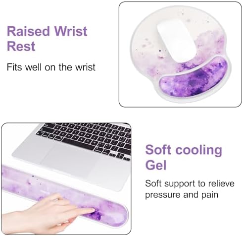 MOSISO Gel Wrist Rest Support for Mouse Pad & Keyboard Set, Purple