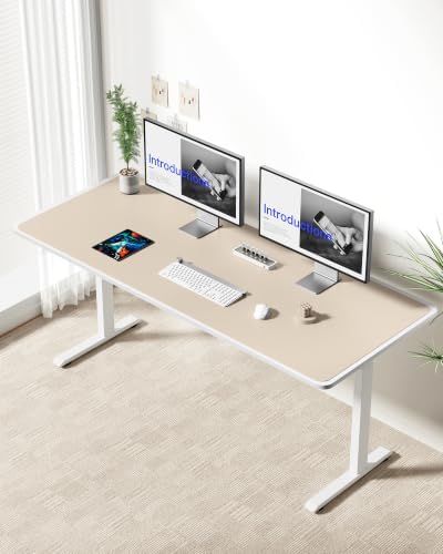YSAGi Leather Desk Pad Protector, Office Desk Mat, Large Mouse Pad, Non-Slip PU Leather Desk Blotter, Laptop Desk Pad, Waterproof Desk Writing Pad for Office and Home (Eggshell, 55" x 24")