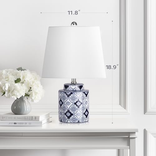 QiMH Ceramic Table Lamps Set of 2, Traditional Bedside Lamps for Bedroom