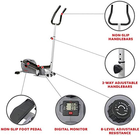 Sunny Health & Fitness Sitting or Standing Under Desk Elliptical Exerciser