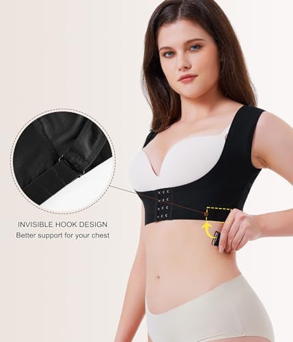 URSEXYLY Upper Back Brace for Women Breathable Posture Corrector Posture Support Back Straightener Pain Relief(Black,3XL)